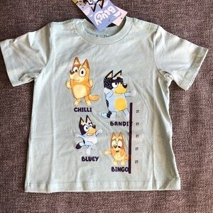 COPY - Moose Toddler Boy Girl Bluey Printed Short Sleeve T-Shirt Green 2T